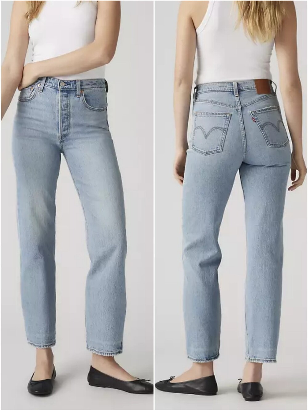 Levi's Ribcage Straight Ankle Jeans Low Stretch: Let's Share Medium Wash Size 29